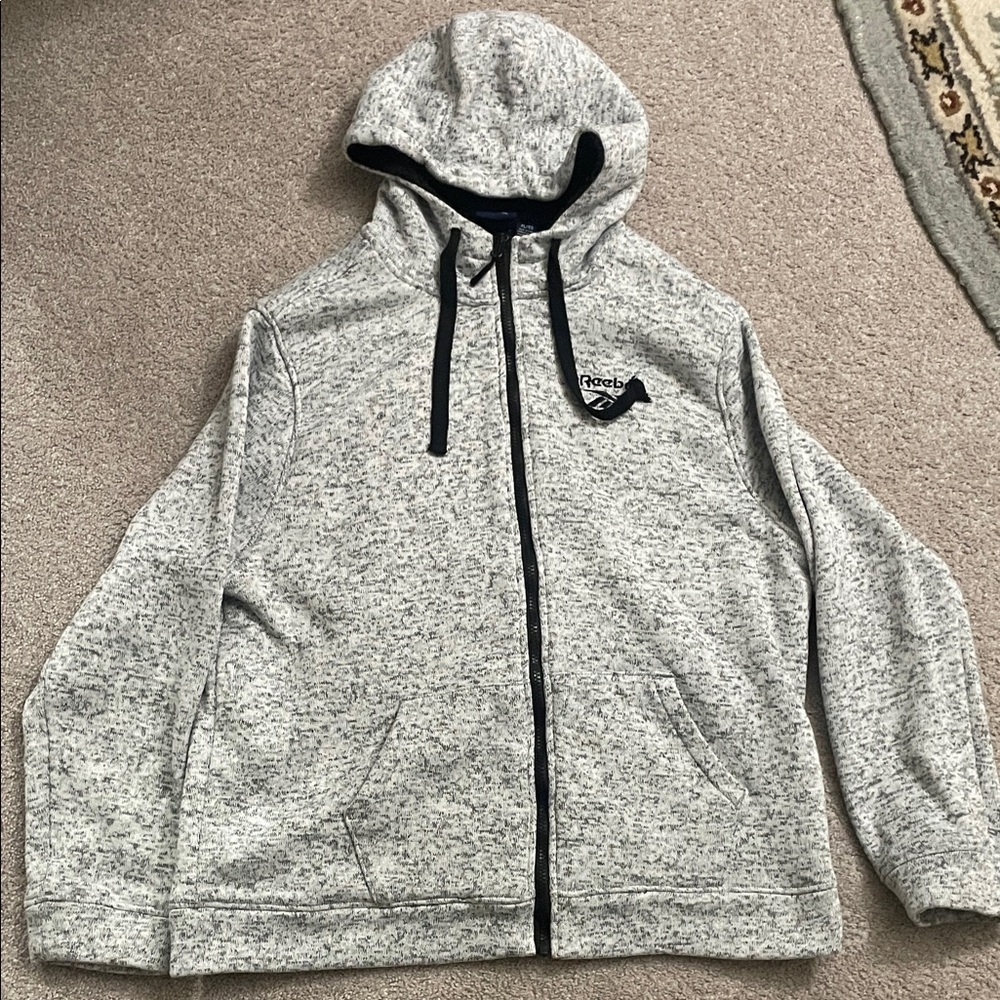 Adidas Heathered Gray Hoodie with Black Details